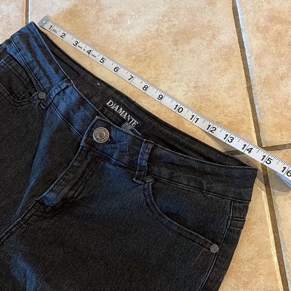 Diamante Grey Distressed Colombia Stretch Skinny Jeans in Junior’s size 15 - Picture 7 of 10